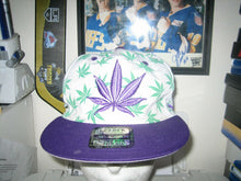 Load image into Gallery viewer, leader weed pot baseball hat cap adult one size white green purple snapback