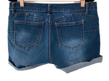 Load image into Gallery viewer, Wax Jeans Shorts Butt I Love You Denim Dark Wash Distressed Small
