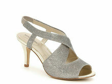 Load image into Gallery viewer, Bandolino Malorie Wishbone Silver Metallic Glitter Sandal 8M BD7Malorie