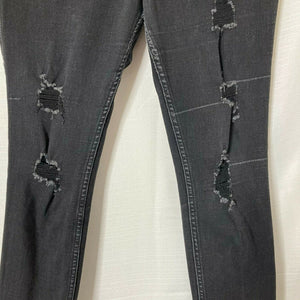 Hollister Classic Stretch High Rise Crop Super Skinny Distress Black Jeans 28x26