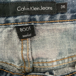 Calvin Klein Jeans Mens Medium Wash Boot Cut Blue Jeans size 36