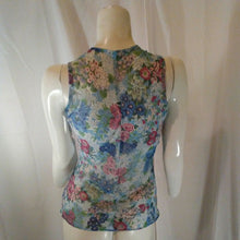 Load image into Gallery viewer, VTG Patty USA Womens Multicolored Floral Short Sleeve 100% Chiffon Blouse S