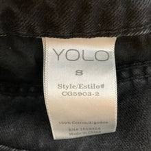 Load image into Gallery viewer, Yolo Shorts Womens Size Small Denim Black Distressed Cutoff Stretch