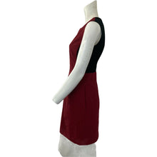 Load image into Gallery viewer, Theory Dress Red and Black Womens Size 0 Sleeveless Wool Blend