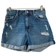Load image into Gallery viewer, &amp;Denim H&amp;M Shorts Cutoff Womens Size 4 Mom Shorts Distressed Medium Wash