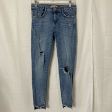 Load image into Gallery viewer, Zara Basic Z1975 Womens Ripped Distressed Medium Wash Blue Jeans size 4