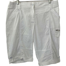 Load image into Gallery viewer, Chicos Pants White Shorts Bermuda Cargo Style Womens Size Medium 10 Chicos 1.5