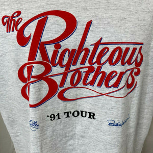 Vintage NEW Righteous Brothers 50th Anniversary Tour 1991 Gray T-shirt XL vtg