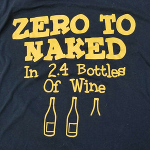 Double Helix Las Vegas Womens Black  Zero To Naked 2.4 Bottles of Wine Tshirt M
