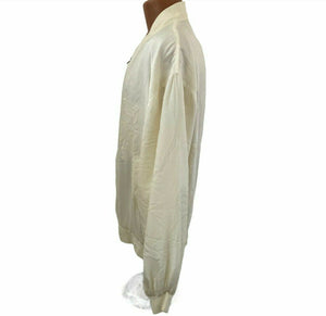 Vintage 90s Volare Mens 100% White Silk Zip Front Jacket Size Medium