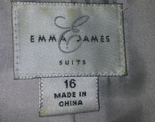 Load image into Gallery viewer, Emma James Suits Womens Plus Sized Gray Pinstriped Suit Jacket Size 16