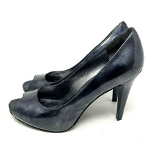 Load image into Gallery viewer, Nine West Dark Gray Metallic Open Toe Heel Size 9.5 M