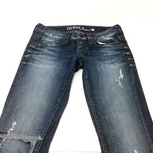 Vintage 90s Guess Los Angeles Flirty Stretch Ripped Distressed Jeans Size 24