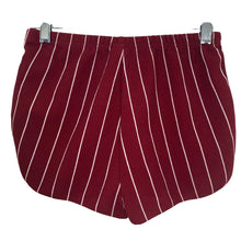 Load image into Gallery viewer, Shein Dolphin Shorts Burgundy and White Pinstripes Womens Size Medium Midrise