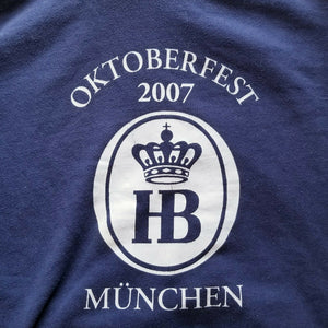 Womens Navy Blue Oktoberfest Munchen Hofbraus Long Sleeved Sweatshirt Hoodie M