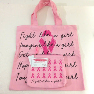 Live Breath Fight Breast Cancer Research Foundation Tote and Makeup Bag
