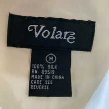 Load image into Gallery viewer, Vintage 90s Volare Mens 100% White Silk Zip Front Jacket Size Medium