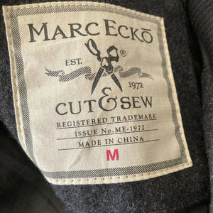 Marc Ecko Cut & Sew OverCoat Wool Blend Mens Gray Size Medium Full Length