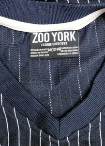 Zoo York Unbreakable Boys Navy Blue White Pin Striped Sleeveless Top Med 12 14