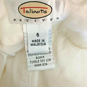 Talbots Petites Pants Size 6 Womens White