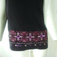 Load image into Gallery viewer, Exclusively for You Lord &amp; Taylor Womens Dark Purple Fancy Beaded Bottom Tank L