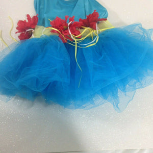 Unbranded Girls Blue and Red One Piece Tutu Dance Costume Xtra Small