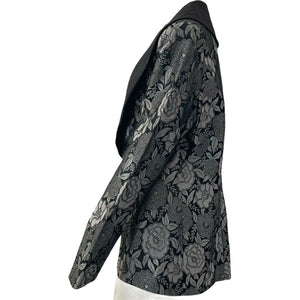 Vintage Michael Marcello Blazer Women’s Floral Lace Black Gray Large Formal