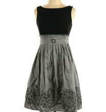 Load image into Gallery viewer, Eliza J Cocktail NY Dress Womens Petite Size 10P Gray Black Floral Applique