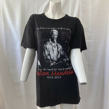 Load image into Gallery viewer, Nelson Mandela Unisex Black and White Short Sleeve Tshirt Size Medium Large