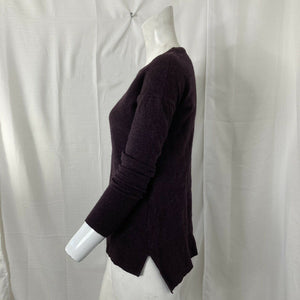 Tahari Sweater 100% Extra fine Merino Wool Womens Purple Pullover Sweater Size M