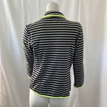 Load image into Gallery viewer, Olsenboyle Womens Black and Gray Striped Blazer Style Jacket Size Medium