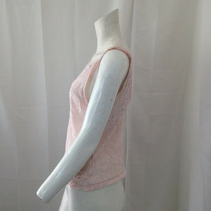 Delicates Womens Vintage Pink Lace Camisole Large