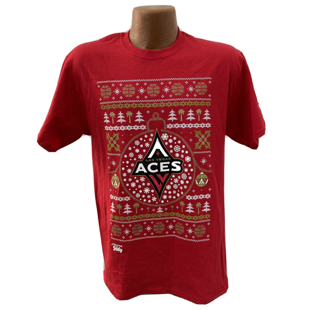 Las Vegas Aces christmas in July Red T-shirt Medium WNBA basketball ugly sweater