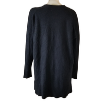 Load image into Gallery viewer, Laundry by Shelli Segal Sweater Black Open Front Long Cardigan Coatigan L