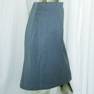 Express Skirt Pleated Charcoal Gray Lined Knee Length Size 12 NWT