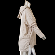 Load image into Gallery viewer, Max Studio Sweatshirt Heathered Beige French Terry Hi-Low Pullover Hoodie M