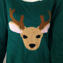 Load image into Gallery viewer, Route 66 Original Clothing Co Womens Brown and Green Reindeer Sweater Large