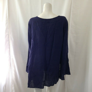 Signature Studio Contemporary Style Dark Blue Blouse Extra Large