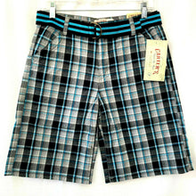 Load image into Gallery viewer, Carter&#39;s Watch The Wear Shorts Plaid Boys Size 18 Light Gray Blue Black Plaid