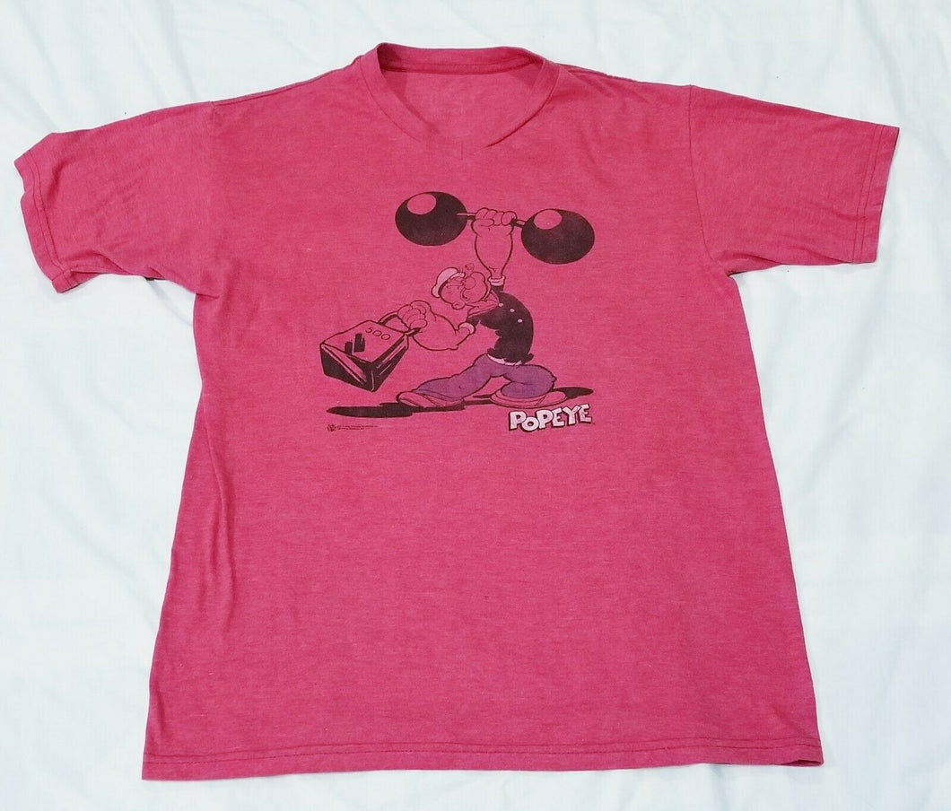 Mens Red Popeye Vneck Short Sleeve Tshirt