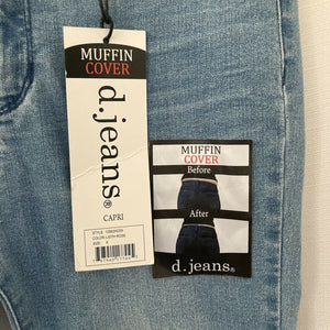 D Jeans Women’s Shapers Muffin Cover Capri Womens Light Wash Size 6