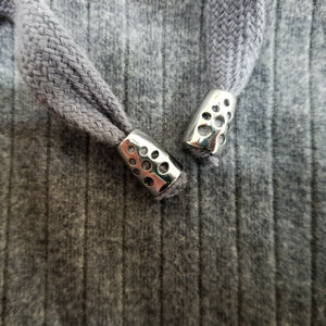 BP. Womens Charcoal Gray Long Sleeve Rib-Knit Crop Hoodie Sweatshirt Small NEW