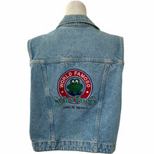 Load image into Gallery viewer, vintage 80s 90s Senor Frogs Cancun Mexico Denim Sleeveless Jean Jacket Vest XL