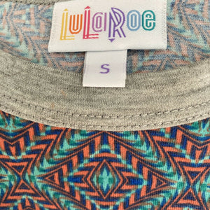 LulaRoe Multicolored Diamond Patterned Long Sleeve Shirt Small
