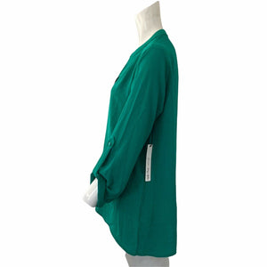 Gibson Blouse Green Jolly Pullover Womens Petite Small