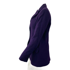 Vintage 90s Lauren Ralph Lauren Blazer Petites Fabric Purple Silk Blend Size 2P