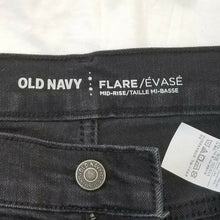 Load image into Gallery viewer, Old Navy Jeans Flare Raw Hem Womens Black Size 14 Reg Distressed