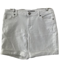 Load image into Gallery viewer, Simply Vera Vera Wang Shorts Womens White Denim Size 8 Stretch Bermuda Cuffed