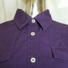 Load image into Gallery viewer, Van Heusen Womens Purple Point Collar Roll-Tab Long Sleeve Button-Up Shirt M