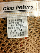 Load image into Gallery viewer, Gina Peters Vintage Crochet Light Brown Embroidered Vest Medium